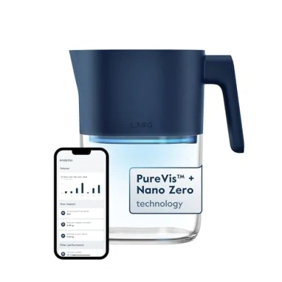 Image de LARQ Pitcher PureVis 1.9L Pichet équipée d&#039;un Filtre à eau UV autonettoyant pour du robinet et potable base de carbone végétal sans BPA 2 Ans Garantie