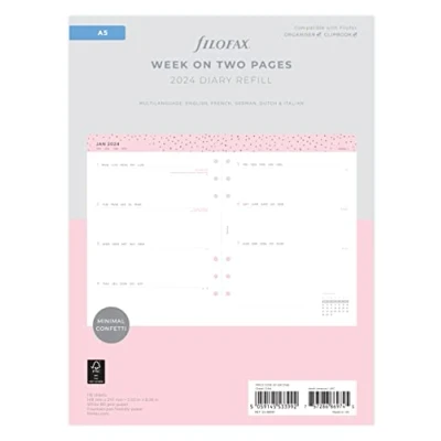 Image de FILOFAX Calendrier Semaine sur deux pages Confetti A5 2024