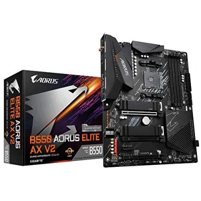 Image de Gigabyte B550 AORUS Elite AX V2 (Socket AM4/B550/DDR4/S ATA 600/ATX/WiFi 6)