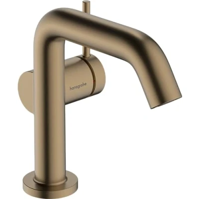 Image de hansgrohe Tecturis S Fine Mitigeur de lavabo sans tirette ni vidage, économie d&#039;énergie (CoolStart), Robinet salle bain 110mm, d&#039;eau (EcoSmart+), Bronze brossé, 73321140