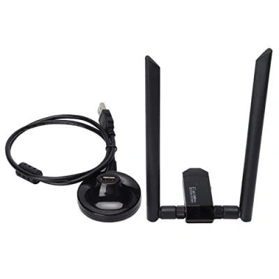 Image de ciciglow Carte Réseau, Adaptateur WiFi sans Fil Double Bande 1200 Mbps 2.4G/5G, Longue Portée USB 3.0 Adapté pour Windows XP/7/8/10