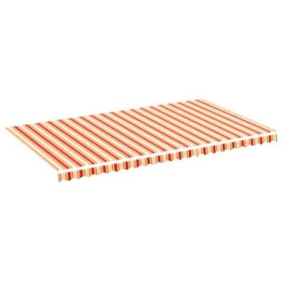 Image de vidaXL Tissu de Remplacement pour Auvent Toile d&#039;Auvent Rechange Store Banne Jardin Patio Terrasse Extérieur Jaune et Orange 6x3,5 m