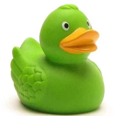 Image de DUCKSHOP canard de bain vert I L : 7,5 cm avec porte clés en forme
