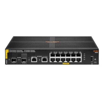 Image de Aruba 6000 12G Class4 PoE 2G/2SFP 139W Géré L3 Gigabit Ethernet (10/100/1000) Connexion Ethernet, supportant l&#039;alimentation via ce port (PoE) 1U