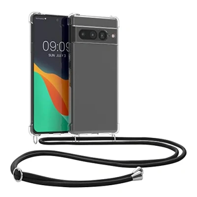 Image de kwmobile Coque Collier Compatible avec Google Pixel 7 Pro Housse de Protection en TPU Cordon Sangle Transparent