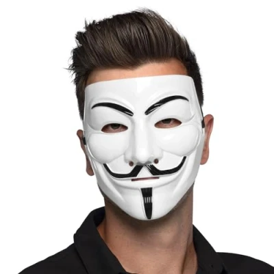 Image de Boland Masque Visage Anonymous Blanc Adulte I Anonyme Protest Hacker Guido Halloween Carnaval Déguisement Cosplay