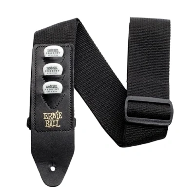 Image de Ernie Ball Sangle avec support de médiators, noire