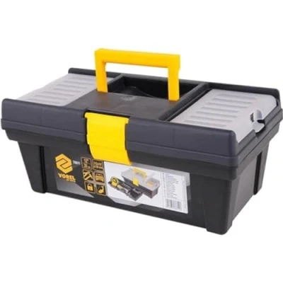 Image de VOREL 78811 Boite à outils 167 312 130 avec poignée, boîte de rangement noir