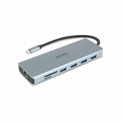 Image de DICOTA D32065 hub &amp; concentrateur USB 3.2 Gen 1 (3.1 1) Type C Argent Neuf