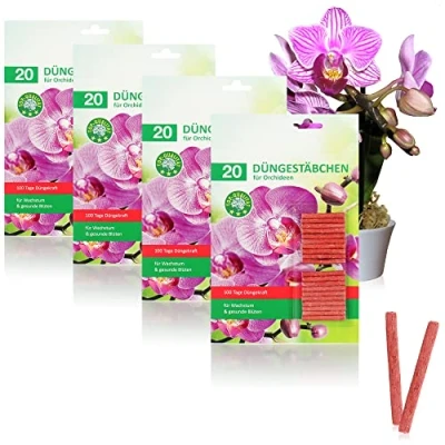 Image de com four® 80x Bâtonnets d&#039;engrais pour orchidées Engrais équilibré Une Floraison éclatante.