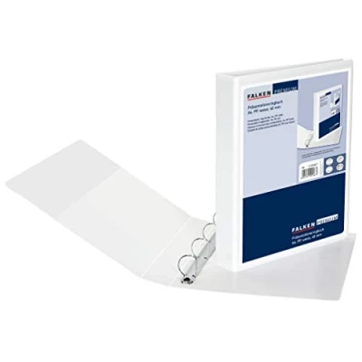 Image de Falken classeur de présentation en plastique pour DIN A4 blanc 4 anneaux 40mm weiß