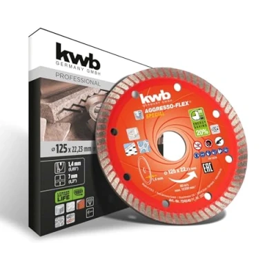 Image de kwb 724540 Aggresso Flex Disque à tronçonner diamant Rouge 125 x 22 mm