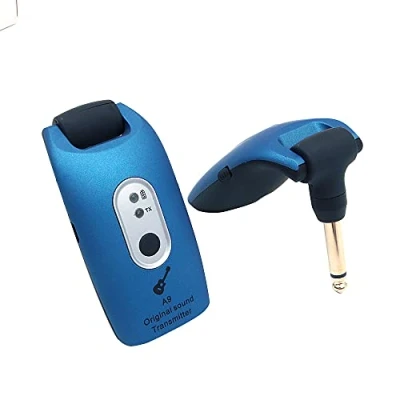 Image de Alnicov Système sans fil 2,4 GHz pour guitare électrique, basse, violon A9 Bleu