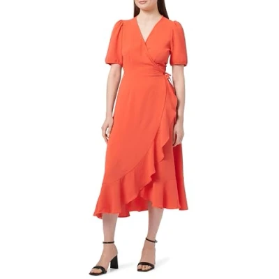 Image de ONLY Mette WRAP MIDI Robe de jour, Femme, Taille: Small, Cayenne