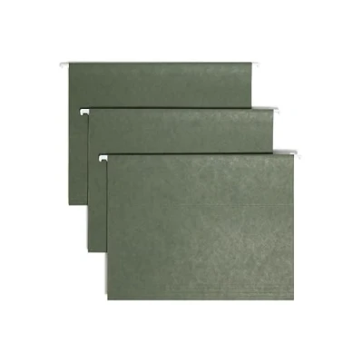 Image de Smead 64055 Lot de 25 dossiers suspendus avec onglets 1/5, réglables, taille la lettre, vert standard