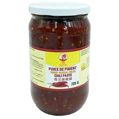 Image de Purée de piment &quot;Sambal Oelek&quot; (chilli paste) Grand format économique 725G Marque COQ (Lot 3 pots)