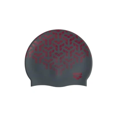 Image de Arena Print 2 Bonnet de Bain imprimé Unisexe en Silicone pour Femmes et Hommes d’entraînement intensif Confortable antidérapant Cheveux Longs (kikko/Noir Rouge)