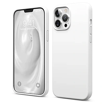 Image de elago Coque Silicone Liquide Compatible avec iPhone 13 Pro Max (6.7&quot;), Case en Premium, Étui Protection Complète Cover Antichoc à 3 Structure (Blanc)
