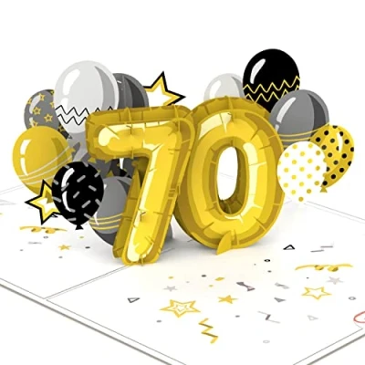 Image de papercrush® Carte pop up 70e anniversaire d&#039;anniversaire 3D faite à la main pour homme et femme (70 ans) de vœux spéciale avec enveloppe
