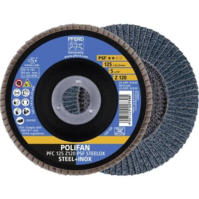 Image de PFERD POLIFAN PFC PSF STEELOX 67769125 Meule, meuleuse d&#039;angle 125mm 122001/min 22.23mm