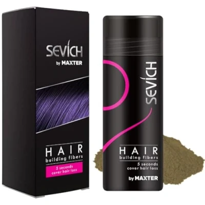 Image de Fibre Capillaire Châtain Clair 25g Cache Instantanément le Perte de Cheveux Microfibre Coton 100% Naturel Poudre Hommes et Femmes