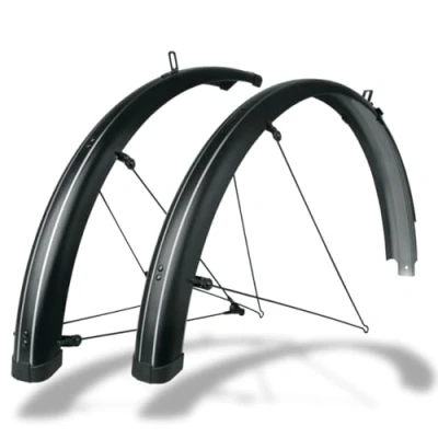 Image de SKS GERMANY Bluemels Stripes 28″ 69 Set garde boue (aspect rayé, construction sandwich, robuste et flexible, système de sécurité ASR, entretoises en V pour un montage facile), noir