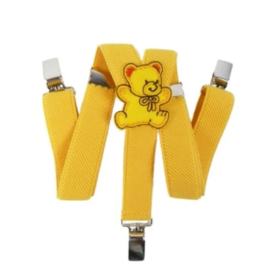 Image de Olata Bretelles Élastiques en Y pour Enfants Design Teddy (0 à 2 ans) cm. Jaune