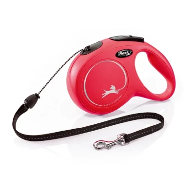 Image de Flexi Laisse pour Chien New Classic Corde M Rouge