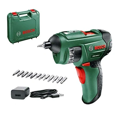 Image de Bosch PSR Select Tournevis sans fil avec batterie intégrée 1,5 Ah 3,6 V micro USB et mallette de transport