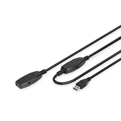 Image de DIGITUS Câble d&#039;extension actif USB 3.0 répéteur A mâle vers femelle 15m 5 Gbit/s Plug &amp; Play Hotswap Indicateur de fonction LED noir