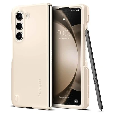 Image de Spigen Thin Fit P Coque Compatible avec Samsung Galaxy Z Fold5 Ivoire Perlée