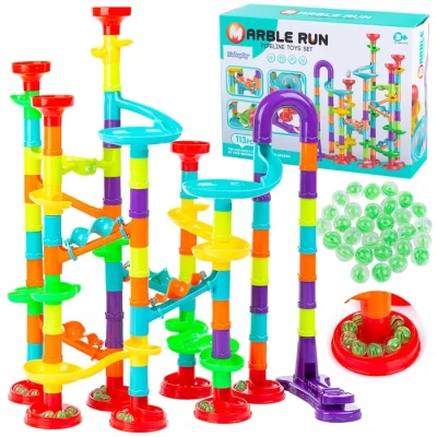 Image de Kit de construction circuit billes, 113 pièces à partir 3 ans, jouet éducatif STEM avec 50 billes verre, lumineuses, créative en ABS, idée cadeau pour enfants