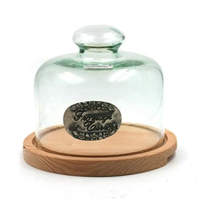 Image de Plateau à Fromage en Bois avec sa Cloche Verre