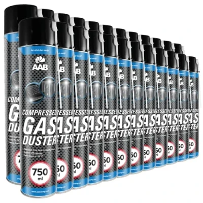 Image de 24 x AAB Bombe a Air Comprimé 750ml Préparation en Spray, Sans Odeur Nettoyage PC, Enlever la Poussière, d&#039;Air Sec, Aérosol de Rendement Élevé, Computer Cleaner, Fréon
