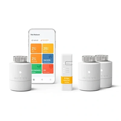 Image de tado BASIC Kit de Démarrage 3x Têtes Thermostatiques Intelligentes V3+ Thermostat connecté pour régler facilement vos radiateurs Compatible avec Alexa, Google Assistant et Siri