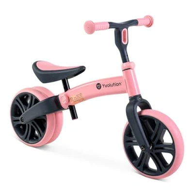 Image de Yvolution 5024452, Junior, Guidon et siège réglables à Plusieurs reprises, Anti crevaison, Roue Flexible pour Enfants partir de 18 Mois, Rose Bonbon