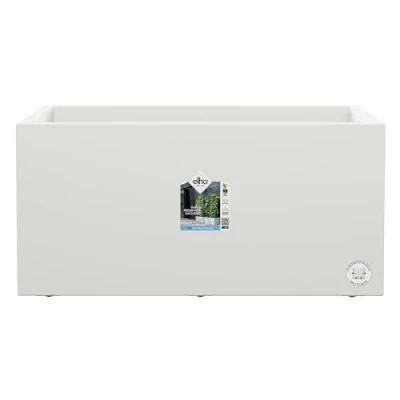 Image de Elho Vivo Next Long 80 Planteur pour Intérieur &amp; Extérieur Plastique 100% Recyclé Ø 78.0 x H 37.9 cm Blanc/Blanc