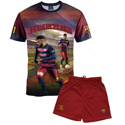 Image de FC Barcelone Ensemble Maillot + Short Barça Neymar Junior Collection Officielle Taille Enfant garçon 14 Ans