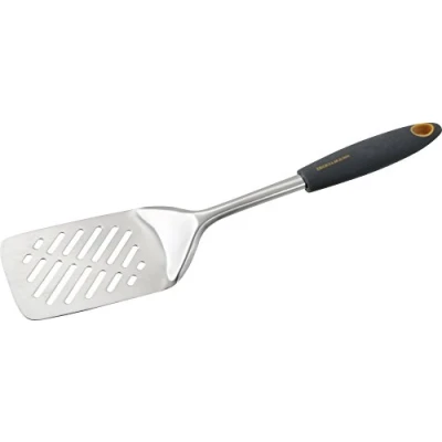 Image de Fackelmann 25203 Soft Spatule Ajourée Acier Inoxydable Gris/Orange/Argent 33 x 7,5 2,4 cm