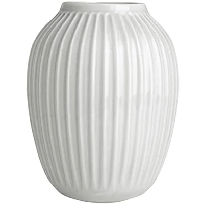 Image de Kähler Vase H25.5 cm Hammershøi Design Danois pour Fleurs Fait Main, Blanc