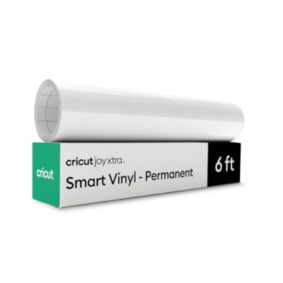 Image de Cricut Vinyle permanent intelligent pour machine Joy Xtra, blanc (rouleau de 24,1 cm x 1,8 m)