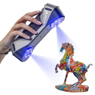 Image de Creality CR Scan Raptor, scanner d&#039;impression 3D portable bleu et NIR à lignes multiples 60 ips, précision de 0,02 mm, suivi anti tremblement, numérisation couleur rapide 24 bits pour Windows/macOS