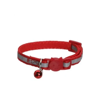 Image de MON AMI LUKI Collier REFLECTIF + GRELOT Rouge Chat 13X1CM