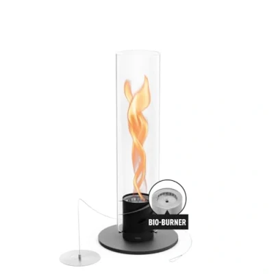 Image de höfats Spin 1200 Noir Nouveau MODELE durée de Combustion prolongée grâce à Technologie cheminée au bioéthanol Liquide pour l&#039;intérieur et l&#039;extérieur, feu Table Acier Inoxydable
