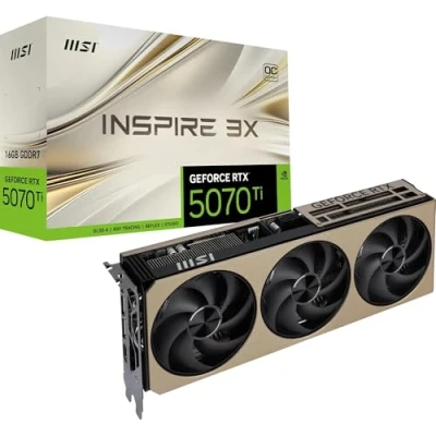 Image de MSI GEFORCE RTX 5070 TI 16G INSPIRE 3X OC carte graphique NVIDIA 16 Go GDDR7 Neuf