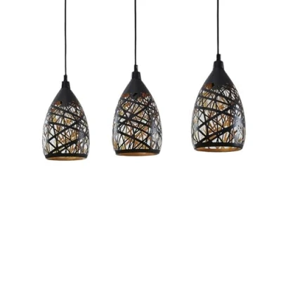 Image de Lindby Suspension Marcello à intensité variable (Moderne) en Noir Métal e. a. pour Salon &amp; Salle manger (à 3 lampes, E27), Luminaire, Lampe Plafond, Luminaire Plafonnier,