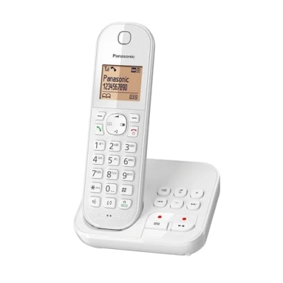 Image de Panasonic KX TGC420FRW Téléphone Sans Fil Répondeur Numérique, Base et Combiné Simples, Mains Libres, Identification de l&#039;Appelant, Blocage des Appels Indésirables, Eco Plus, LCD, Blanc