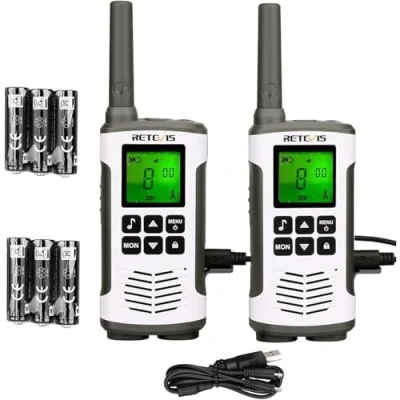 Image de Retevis RT45 Talkie Walkie, Rechargeable USB PMR446 Walkie Professionnel,16 Canaux 121 Codes VOX LED Longue Portée Walkie(2Pcs)