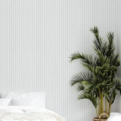 Image de marburg GZSZ Papier peint à rayures blanches modernes pour salon ou chambre coucher, fabriqué en Allemagne, 10,05 x 0,53 m