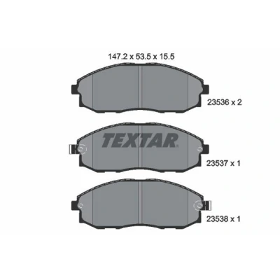 Image de TEXTAR 2353601 Jeu de plaquettes frein avec indicateur d&#039;usure HYUNDAI: H 1 / Satellite MPV, Сamion à Plateau/Сhâssis, Van
